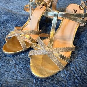 Gold Strappy Heels